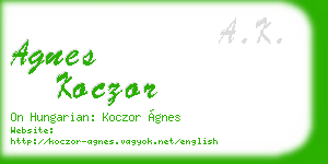agnes koczor business card